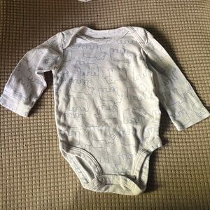 Carter's White and Blue Animal Print Bodysuit